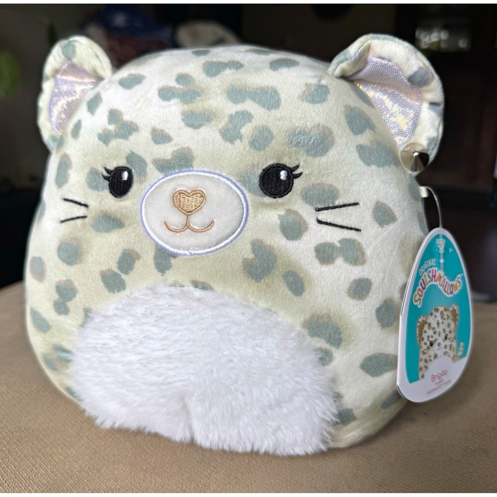 Squishmallows Brigita Leopard Plush Small 2021 S8-#822 White/Gray Washable